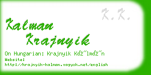 kalman krajnyik business card